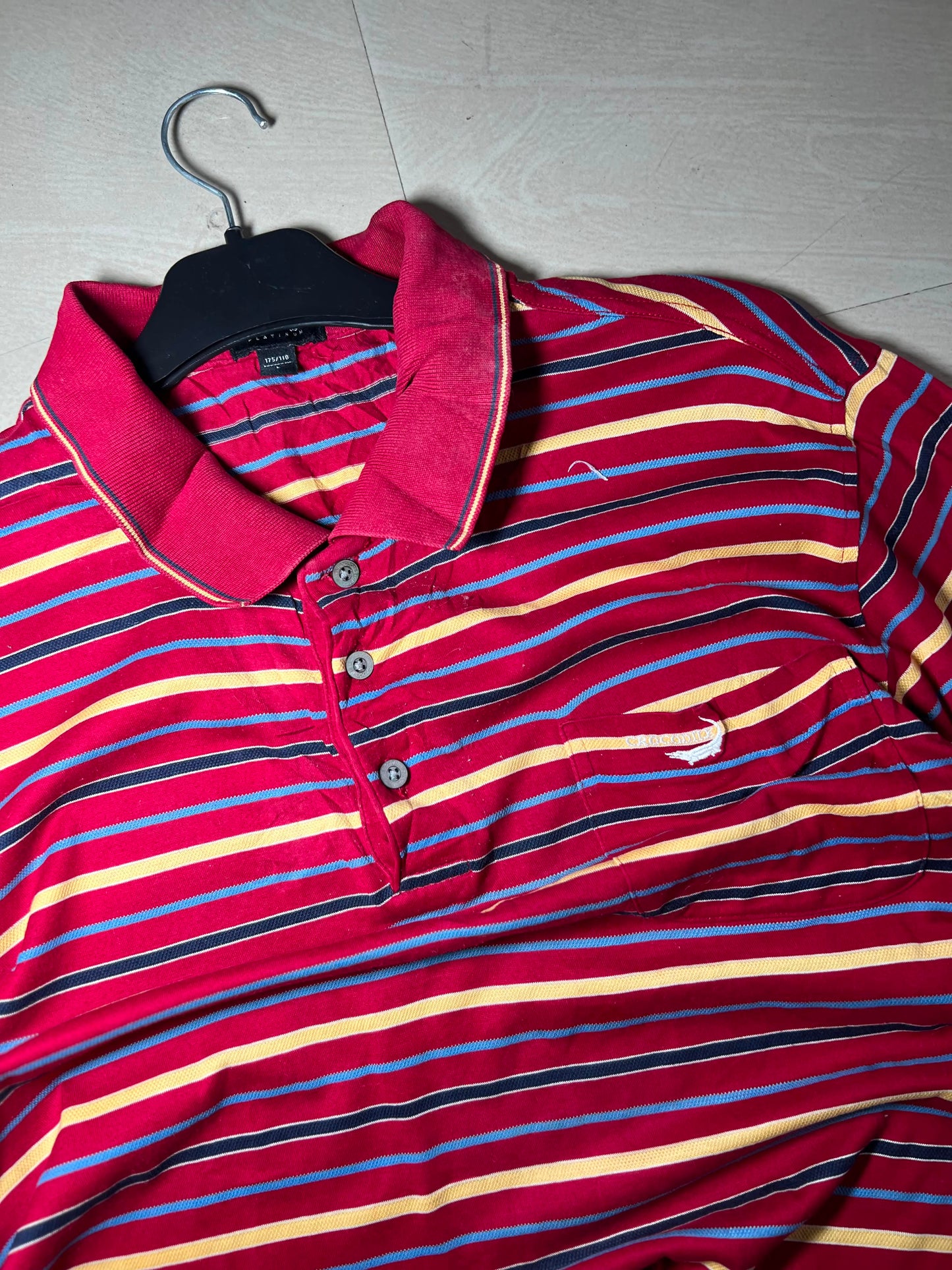 Vintage Red Striped Polo T-Shirt