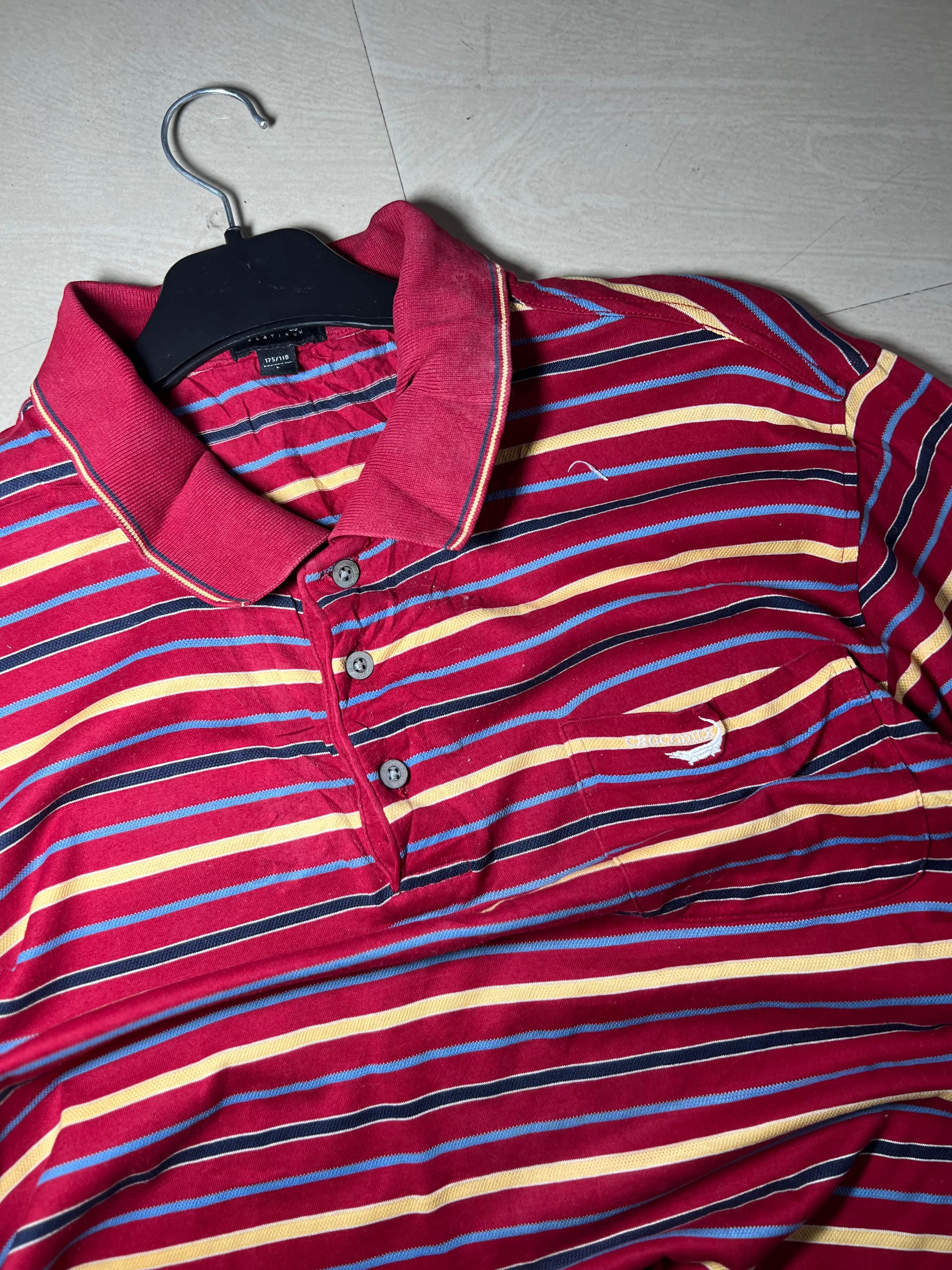 Vintage Red Striped Polo T-Shirt