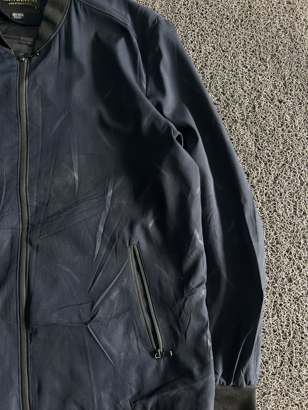 Minglilai Lightweight Zip Bomber Jacket – Ribbed Collar & Zip Pockets ⚠️ Small Stains