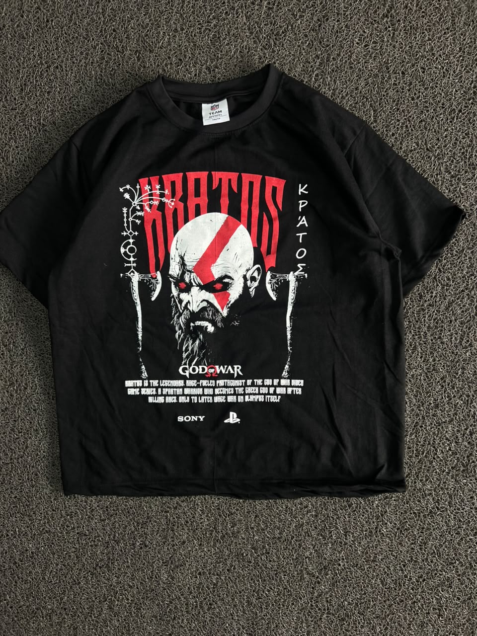 God of War Kratos Graphic Print Black T-Shirt | PlayStation Gaming Tee | Unisex