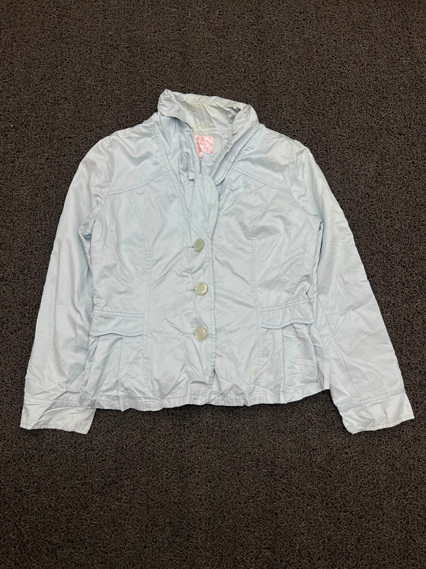 Hooded Button-Up Windbreaker Jacket