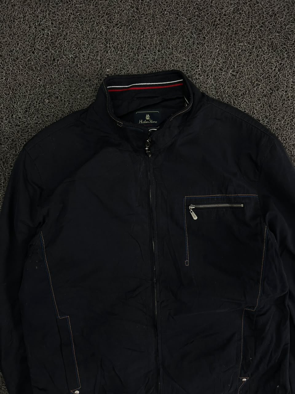 Stand Collar Zip-Up Casual Jacket – Chest Zip Pocket Lightweight Outerwear