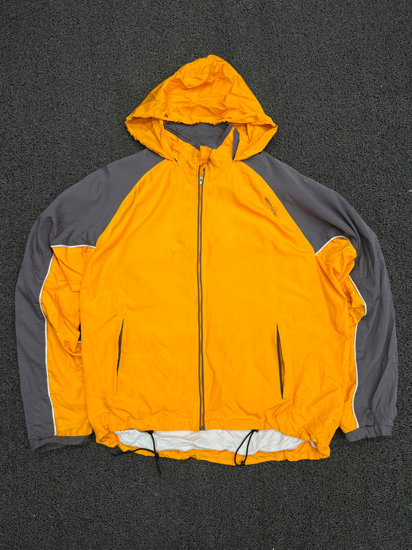 Vintage Colorblock Hooded Windbreaker Jacket – Full-Zip Outdoor Sports Jacket