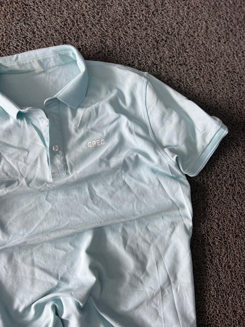Men's Ice Blue Classic Polo T-Shirt – Premium Cotton, Regular Fit