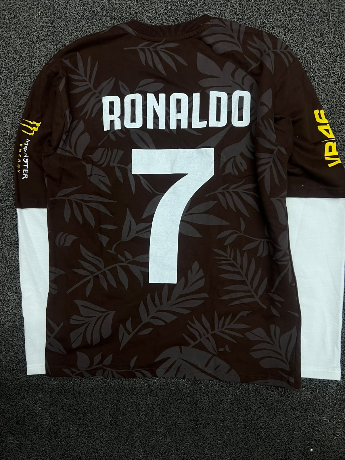 Adidas Real Madrid Brown Floral Print Dr-Sleeve T-Shirt