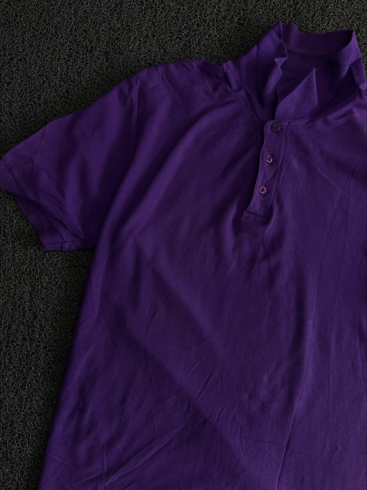 Purple Collar Button-Up T-Shirt