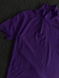 Purple Collar Button-Up T-Shirt