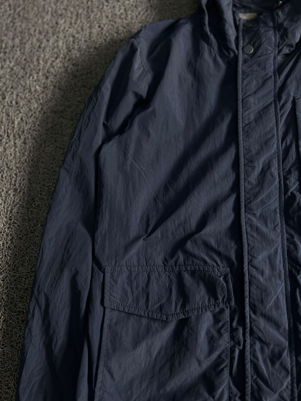 Classic Navy Hooded Utility Jacket