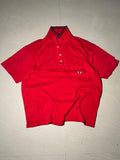 Vintage Red Polo T-Shirt with Embroidered Logo | Classic Casual Fit