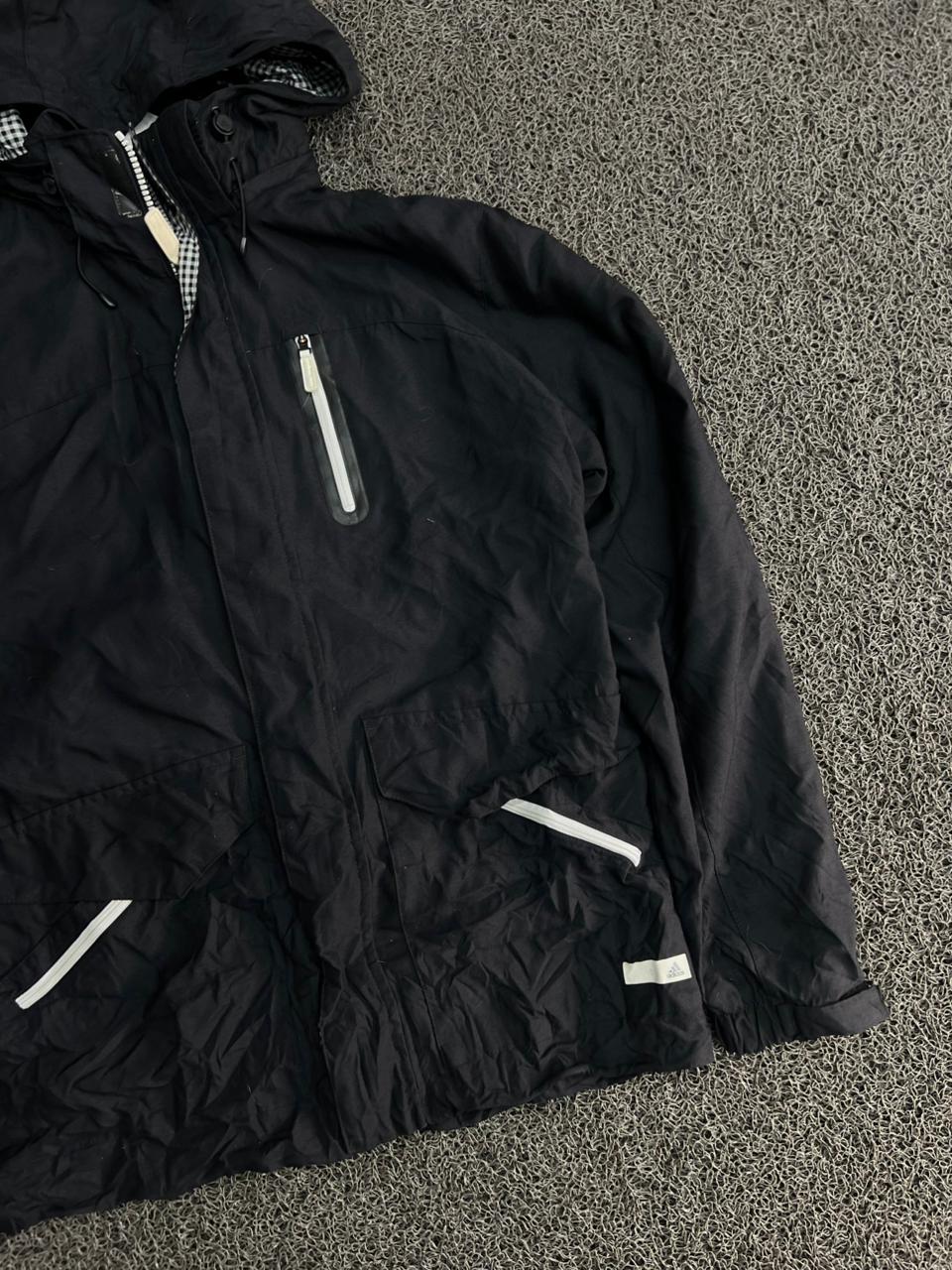 Black Hooded Reflective Zip Windbreaker Jacket – Lightweight Outdoor