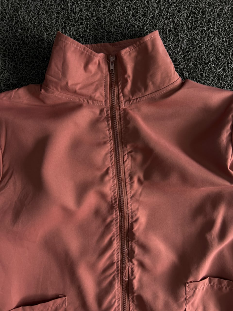 Vintage Peach Lightweight Zip-Up Windbreaker Jacket