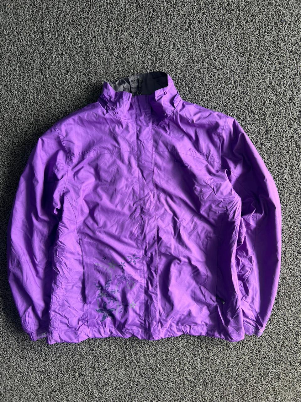 Purple Floral Lightweight Windbreaker Jacket