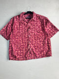 Oversized Boxy Red Resort Print Half Sleeve Shirt