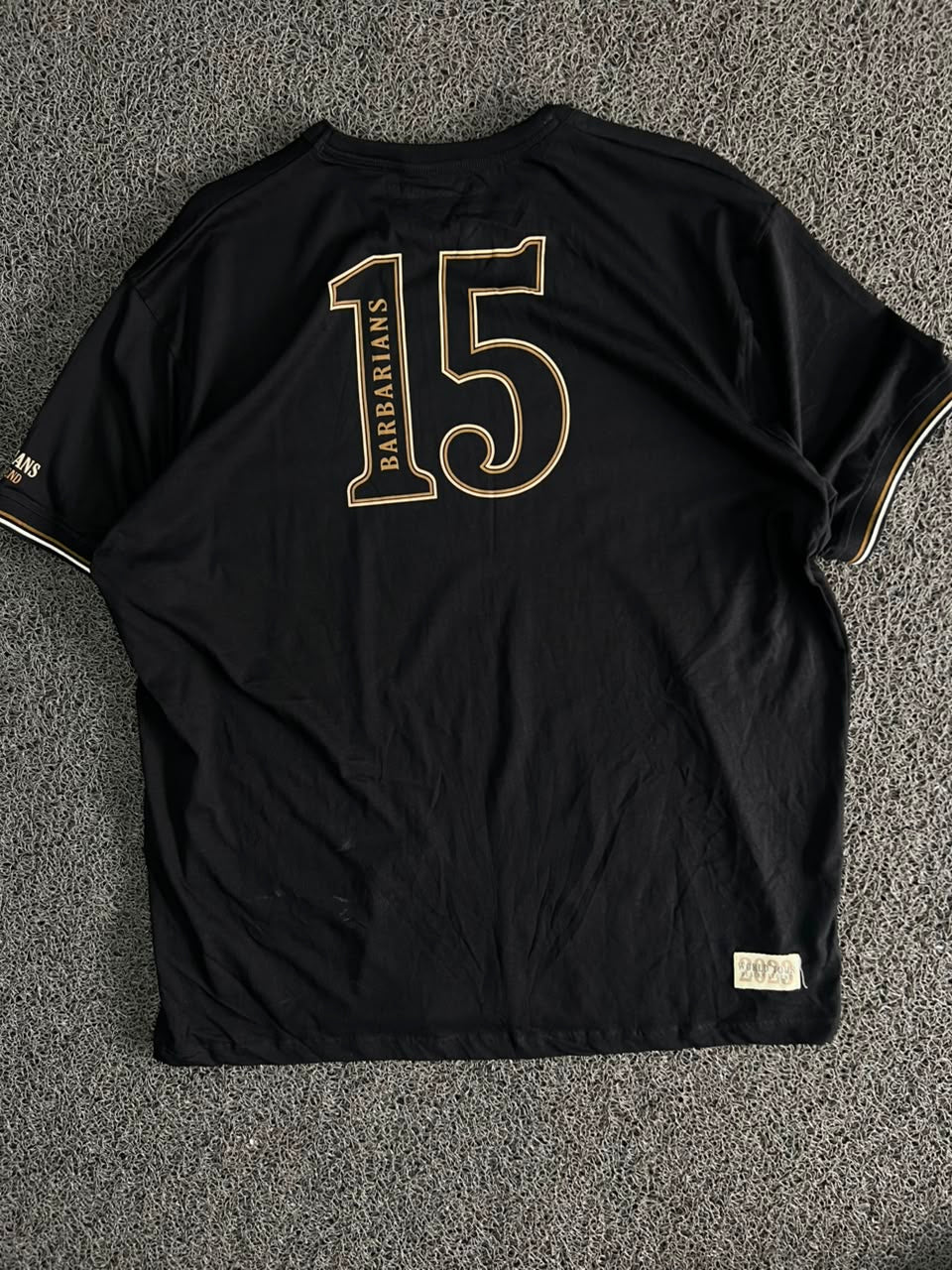 Barbarians 1890 Black Graphic Tee with Number 15 Back Print