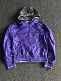 Purple Lightweight Hooded Jacket with Ribbed Hem