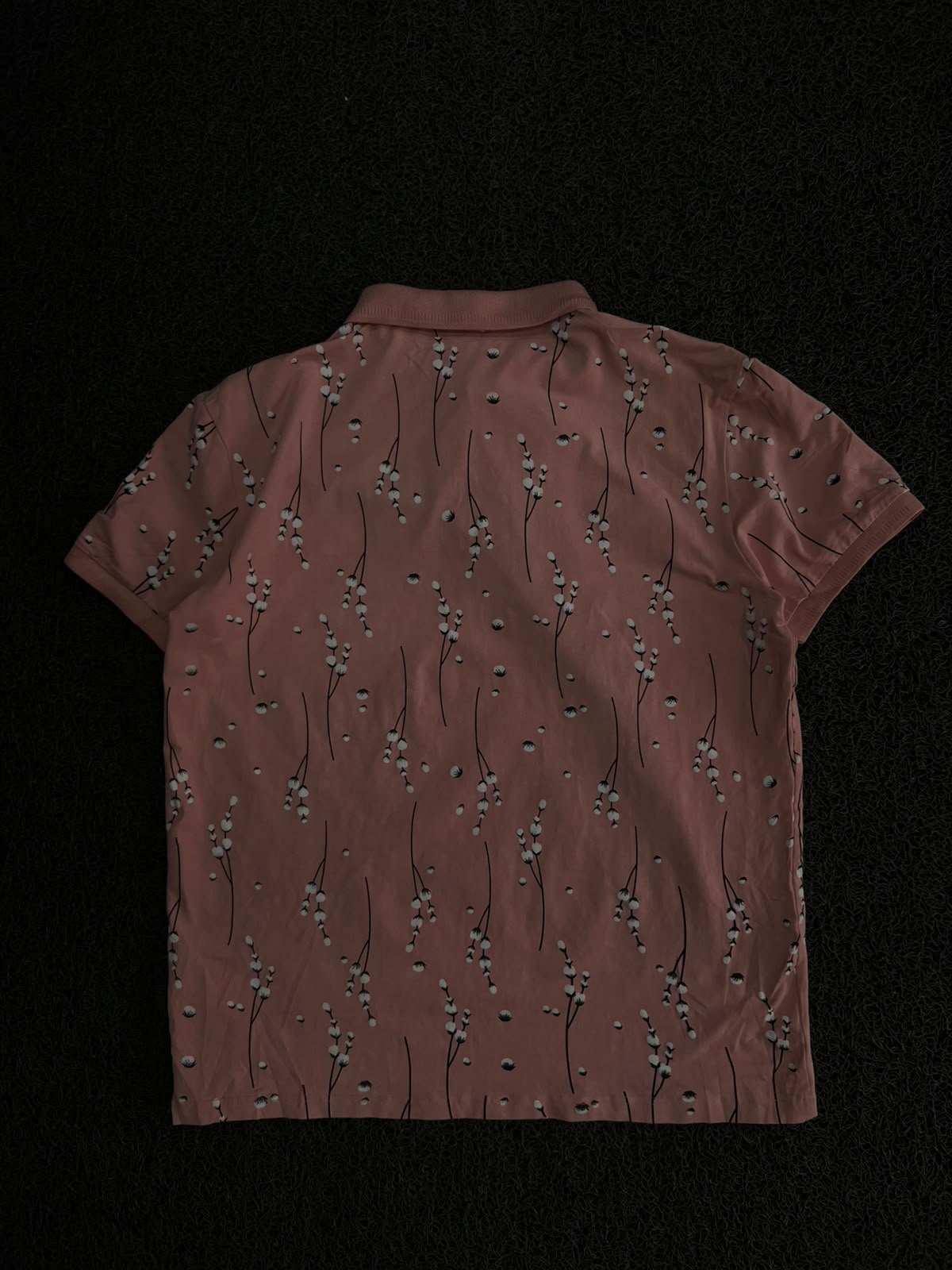Vintage Floral Pattern Polo T-Shirt