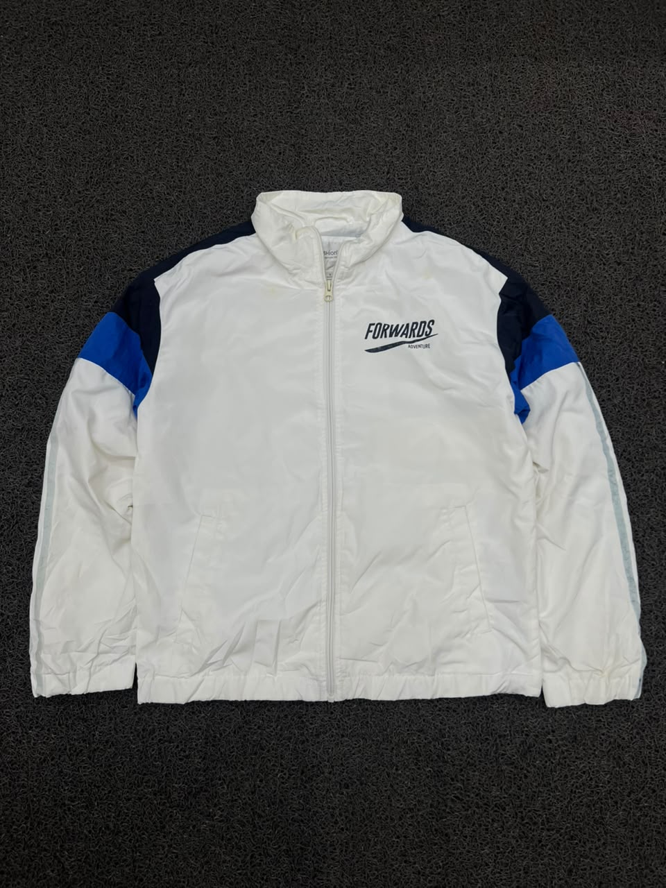 Forwards White & Blue Colorblock Windbreaker Jacket – Lightweight Full Zip Sports Jacket