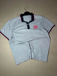Vintage Grey School Polo T-Shirt – Classic Uniform Style