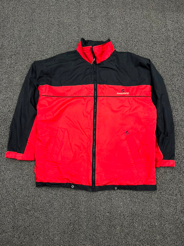 Huangsheng Red & Black Color Block Windbreaker Jacket