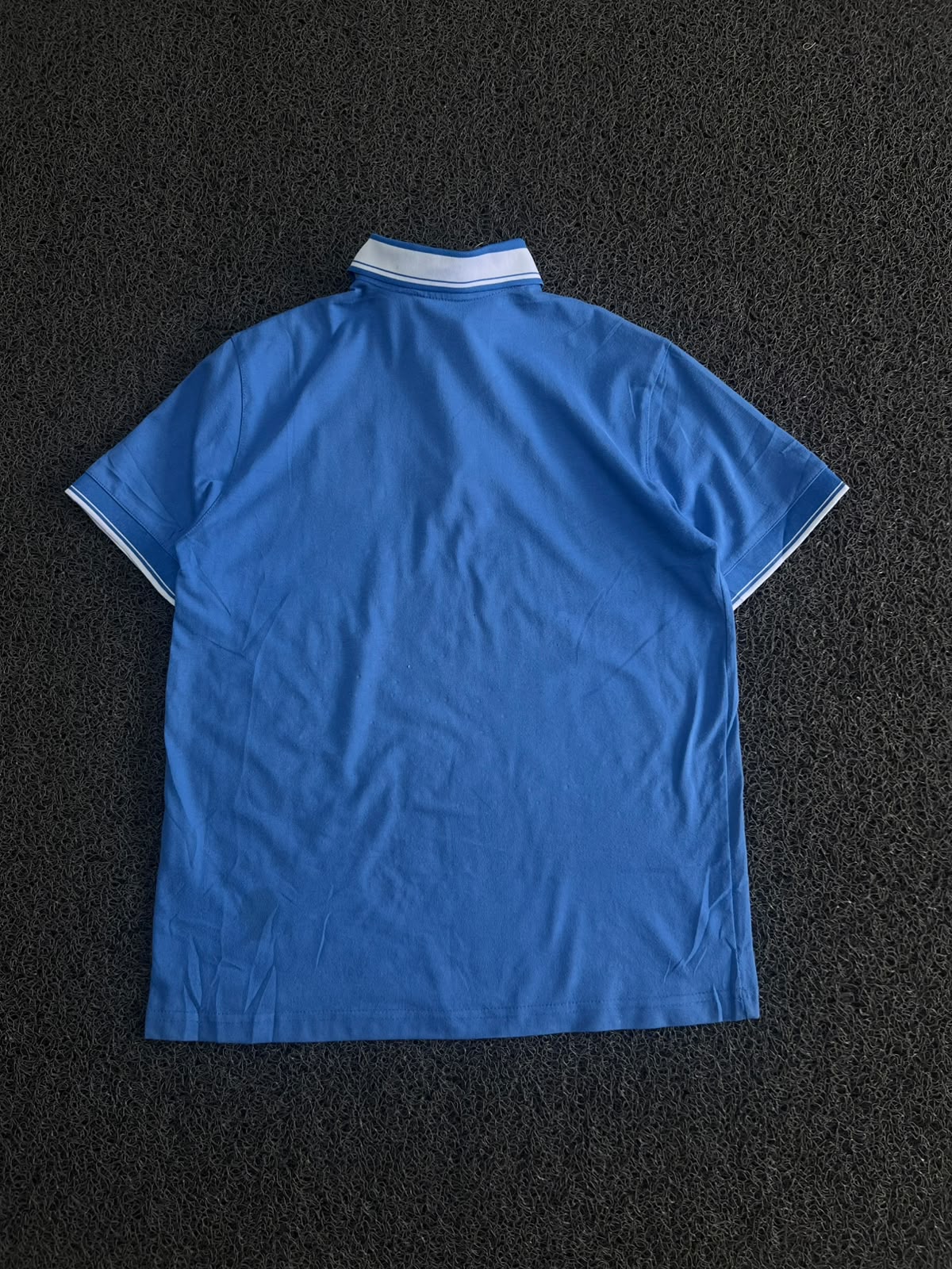 Vintage Blue Contrast Collar Polo T-Shirt