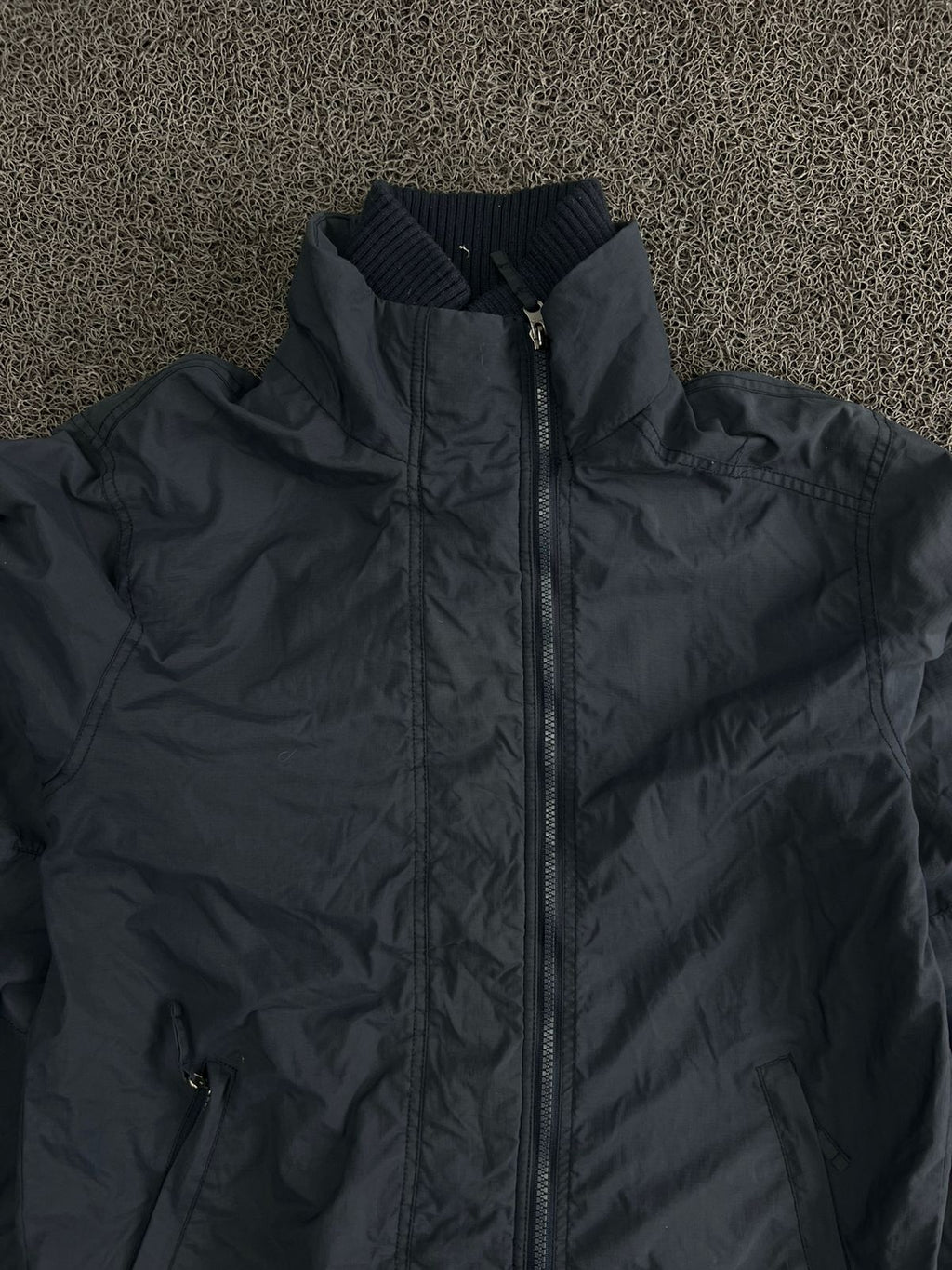 Vintage Black Full-Zip Lightweight Jacket | Men's Casual High-Neck Outerwear