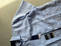 Men's Light Blue Embroidered Casual Shirt