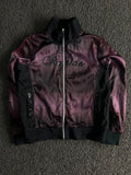 Plum Glossy Bomber Jacket with Sequin Logo