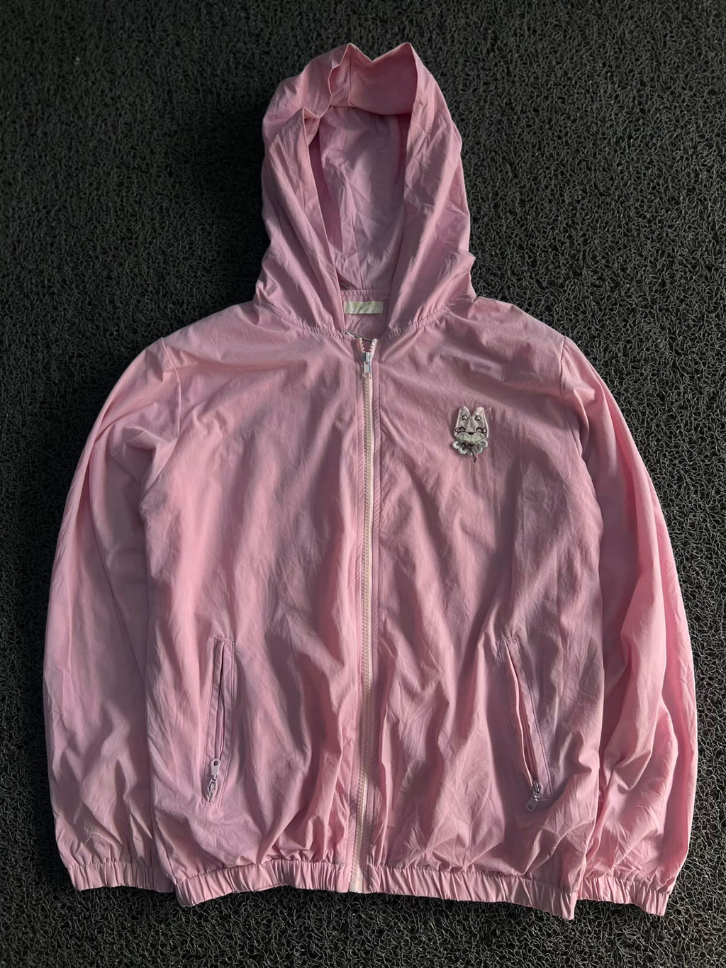 Pastel Pink Hooded Lightweight Windbreaker Jacket
