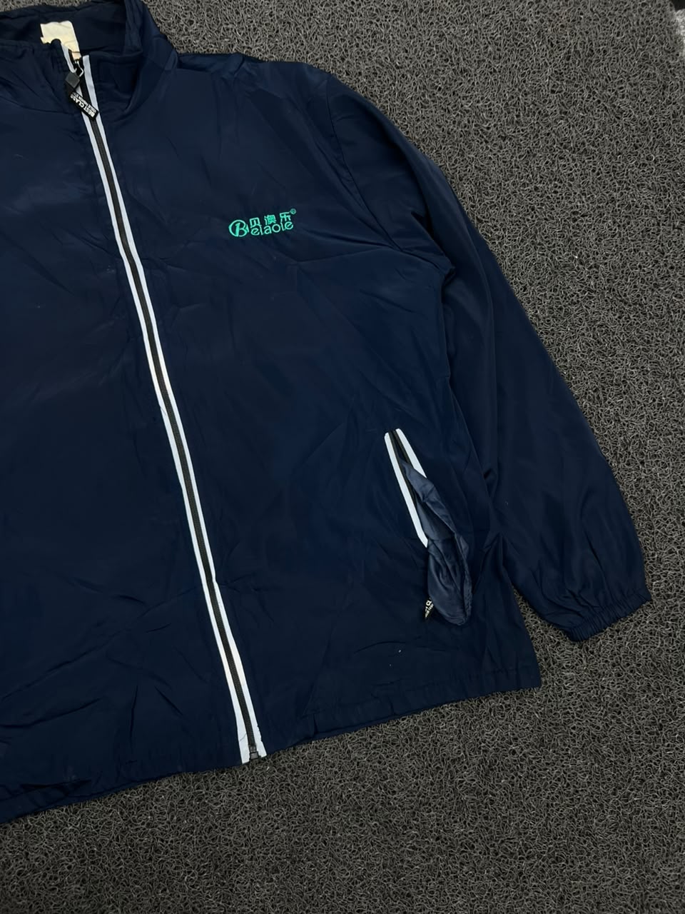 Beiaole Navy Lightweight Windbreaker Jacket – Full Zip Casual Outerwear