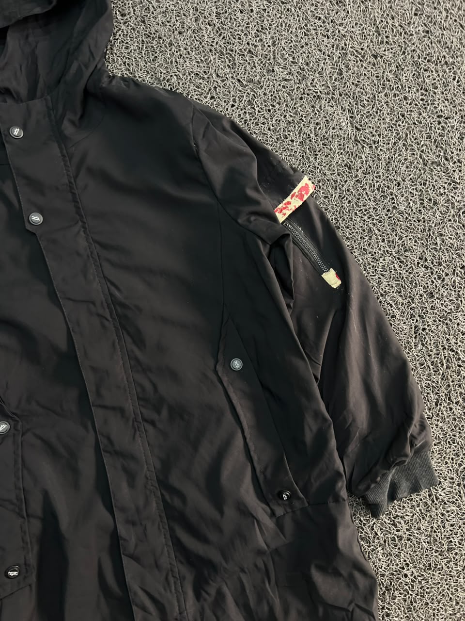Black Hooded Parka Jacket – Lightweight Utility Windbreaker