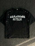 Black Oversized Graphic Studded T-Shirt – EGANDENRE SIPECE Print