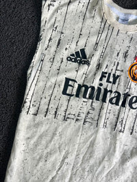 Adidas Real Madrid Sleeveless Football Tshirt – White Graphic Print Training T-Shirt | Fly Emirates
