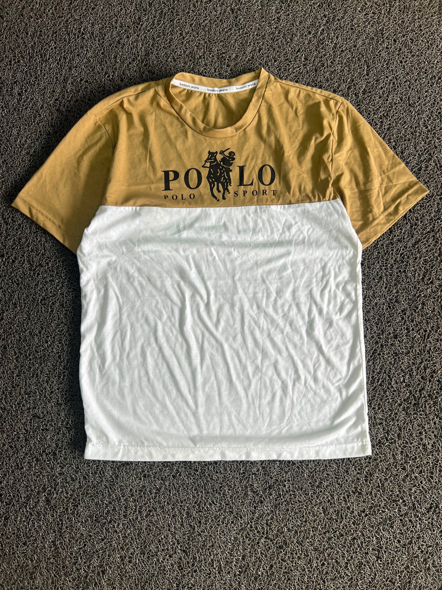 Bossini Jeans POLO Sport Color Block Graphic T-Shirt – Men's Crew Neck Tee