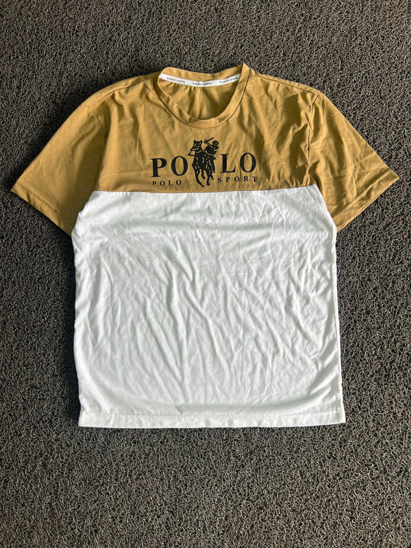 Bossini Jeans POLO Sport Color Block Graphic T-Shirt – Men's Crew Neck Tee