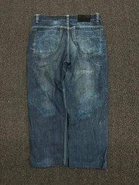 Vintage Dark Wash Relaxed Fit Denim Jeans