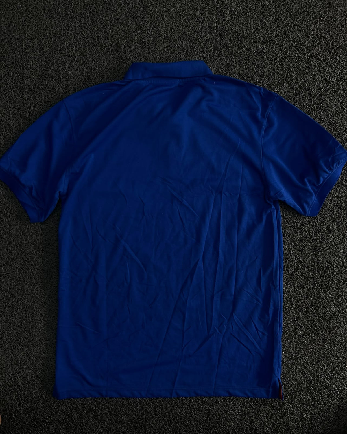 Blue Polo T-Shirt with Red Contrast Detailing
