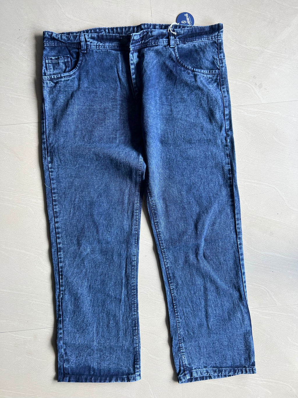 Vintage Wash Blue Denim Jeans – Relaxed Fit