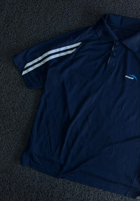 Vintage Polo T-Shirt with White Double Stripe Detail & Sport Logo