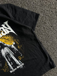 Black “Heaven Blessed” Graphic Print T-Shirt – Gothic Religious Design