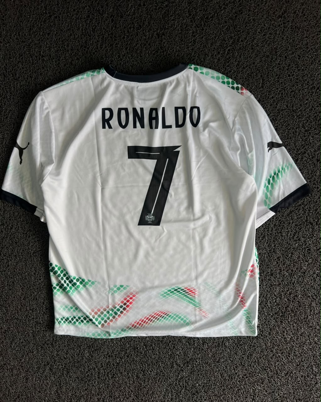 Portugal Cristiano Ronaldo #7 Football Jersey – White Away Edition | Premium Fan Five Sleeve Jersey