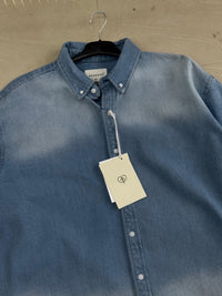 Oversized Washed Denim Button-Down Shirt