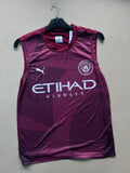 Manchester City Burgundy Sleeveless Training Jersey – Etihad Airways Edition