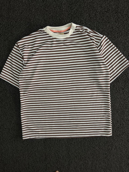 Striped five Sleeve T-Shirt – Ribbed Texture