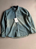 Vintage Wash Sage Denim Button-Down Shirt