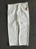 White Straight Fit Denim Jeans – High-Waist Casual Full-Length Pants
