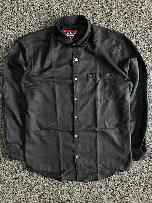 Classic Black Long Sleeve Button-Up Shirt