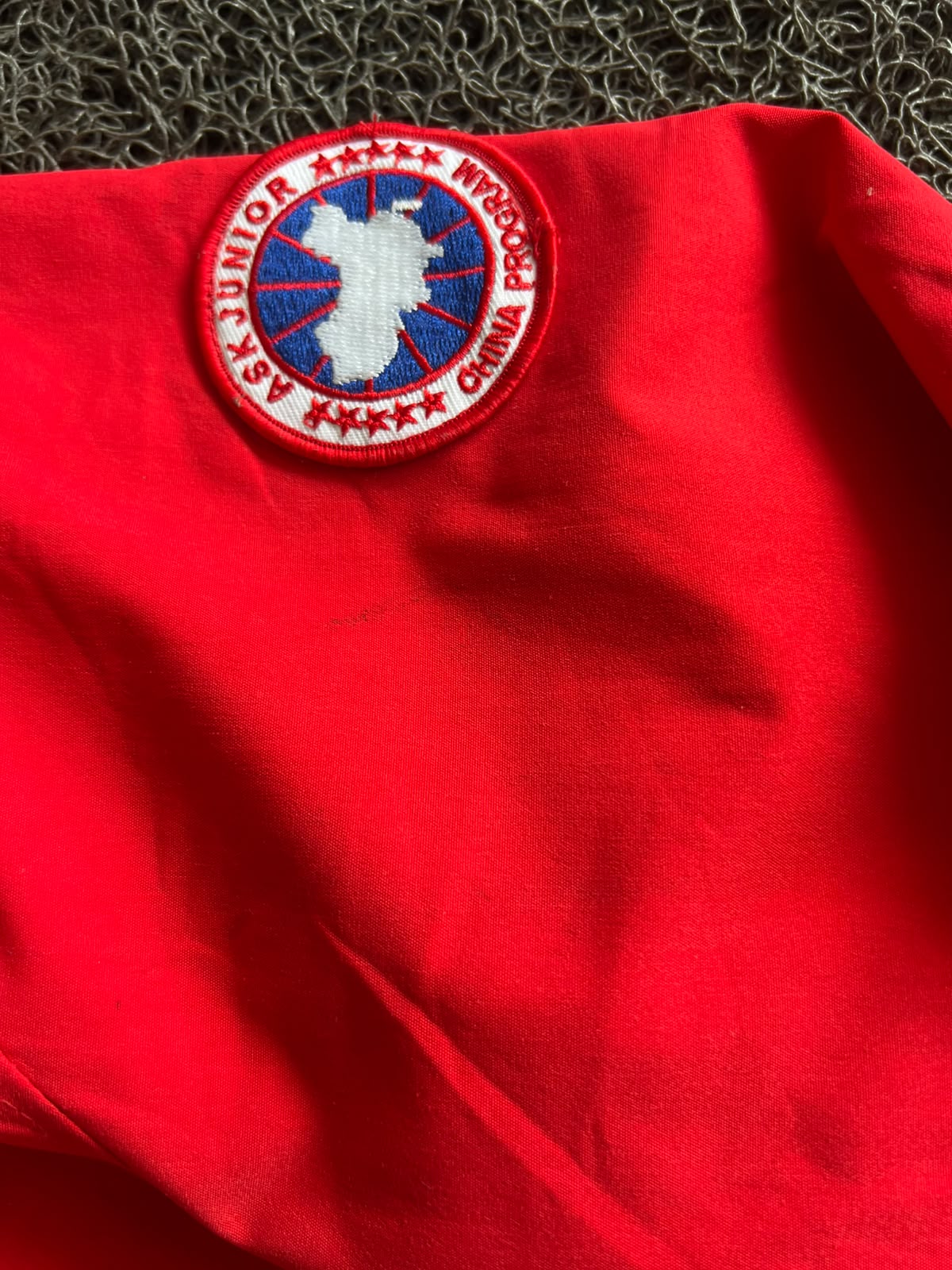 Vintage Red Hooded Utility Jacket ⚠️ Small Stains