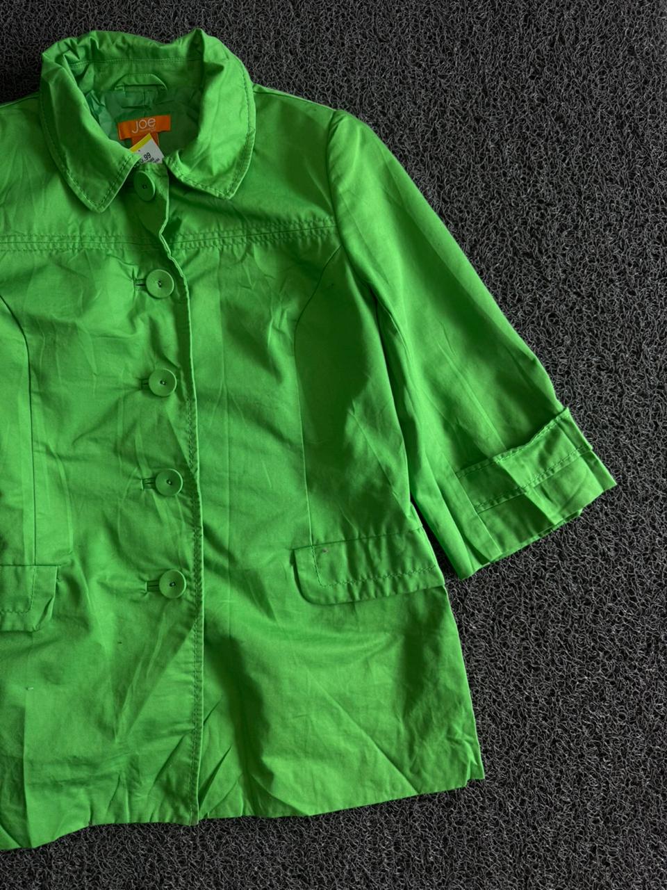 Bright Green Button-Up Utility Jacket