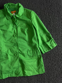 Bright Green Button-Up Utility Jacket