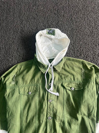 Layered Hooded Denim Jacket – Oversized Streetwear